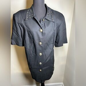 Giorgio Fiorelli Black Studded Blouse